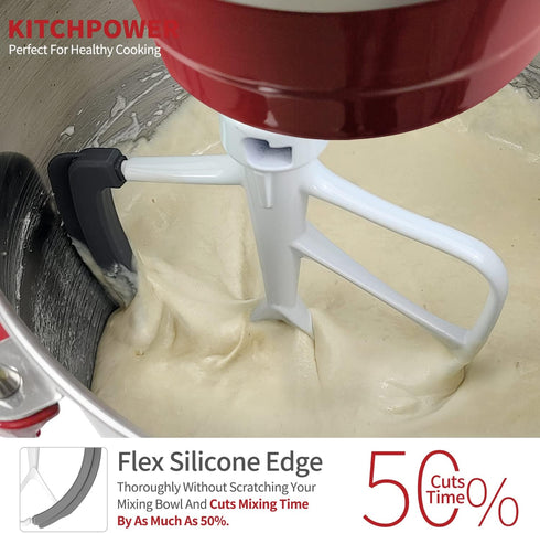 6 Quart Flex Edge Beater for Bowl-Lift Stand Mixers, Paddle Attachment Mixer Accessory...