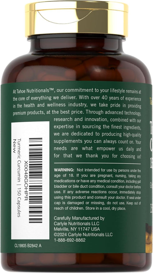 Turmeric Supplement | 1500 mg | 150 Capsules | Turmeric Curcumin Complex with Black Pepper | Non-GMO and Gluten Free...