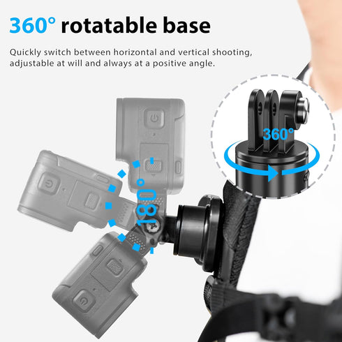 STARTRC OSMO Pocket 3 360° Rotation Magnetic Backpack Clip Mount Shoulder Strap Expansion Adapter Accessories for DJI Pocket 3/OSMO Pockt/Action C...