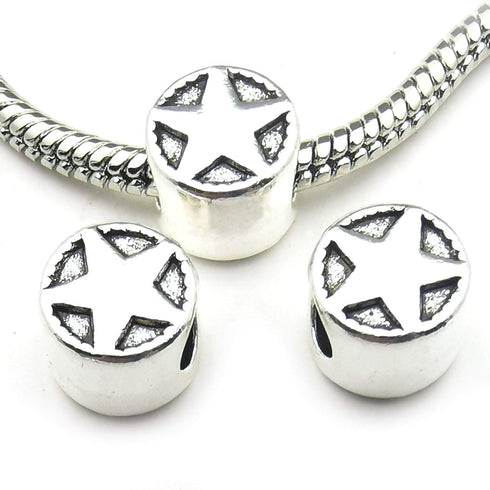 iloveDIYbeads 60pcs Tibetan Silver Big Hole Bead fIts European Bracelets Craft Supplies Charms Pendants for Crafting, Jewelry Findings Making Acce...