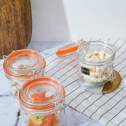 Encheng Glass Jars With Airtight Lids, 6 oz Mason Jars,Glass Jar With Leak Proof Rubber Gasket 200ml,Storage Jar With Hinged Lid for Home and Kitc...