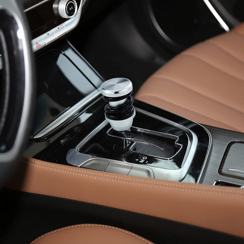 Gear Shifter Knob Spring Car Shift Stick Handle Aluminum for Most Manual Automatic Vehicles (Silver Black)...
