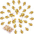 MIKIMIQI 30 Pcs Tiny Resin Bees Decor Bumble Bee Embellishment Resin Bees Craft Decorations with Storage Box for DIY Craft Wreath Scrapbooking Par...