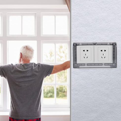 Flip Weatherproof Cover Outlet Cover, 2- Gang Wall Socket Face Plate Panel Box, Outdoor Receptacle Cover Protector, Black...