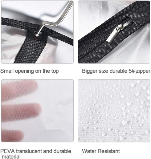 Hanging Garment Bag Suit Bags for Closet Storage (Set of 12) Garment Bags for Hanging Clothes Travel with Zipper for Suit Sweaters Travel Laundry ...