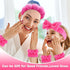 4Pcs Spa Headband for Washing Face Wristbands Set Women Bubble Skincare Makeup Sponge Terry Cloth Padded Puffy Headband Bow Tie Hairband Cute Non ...