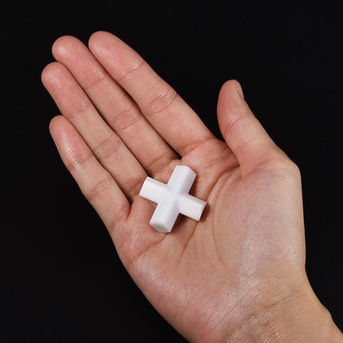 MECCANIXITY Magnetic Stirrer Mixer Stir Bar Rod 30mm(1.18") Cross Shape Coating Magnet White for Laboratory 2Pcs...