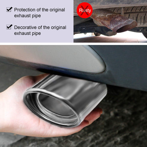 Dsycar Universal Stainless Steel 1.5" - 2.25" Inlet Exhaust Tips, Fit Pipes Diameter 1.5-2.25 inch, Adjustable Car Decoration Chrome-Plated Finish...