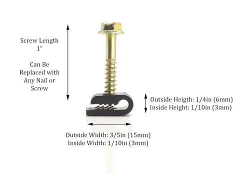 THE CIMPLE CO - Mini Wire Cable Clips, Electrical Wire Cable Clip, 1/10 in (3 mm) Screw Clip and Fastener, Black (50 pieces per bag)...