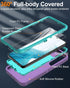 for Samsung Galaxy S22 Case, with Screen Protector, Port Protection, Full-Body Non-Slip Silicone Rubber Covered, 3-Layer Drop-Proof Cover Phone Ca...
