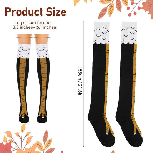 Chicken Leg Socks 1 Pair 24 Inches Crazy Novelty Thanksgiving Turkey Animal Feet Claw Knee High Chicken Lady Stockings Adult Humor Party Funny Gif...