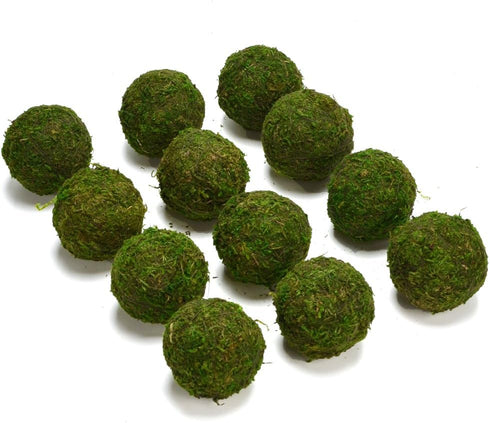 BYHER Natural Green Moss Decorative Ball,Handmade (2"-Set of 12)...