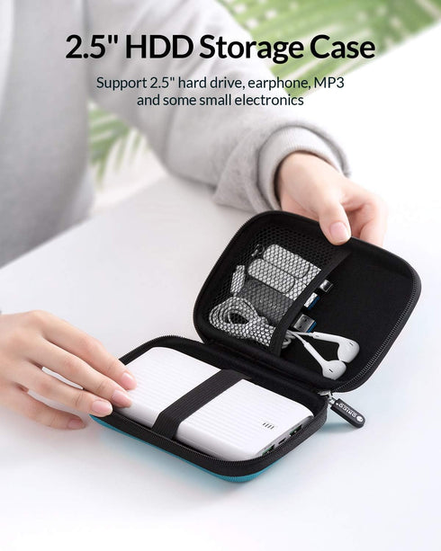 ORICO Hard Drive Case 2.5 inch External Drive Storage Carrying Bag Waterproof Shockproof with Inner Size 5.5x3.5x1.0inch for Organizing HDD and El...