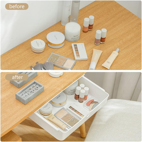 Poeland Under Desk Drawer Self-Stick Storage Organizer for Office Home School Large Size White...