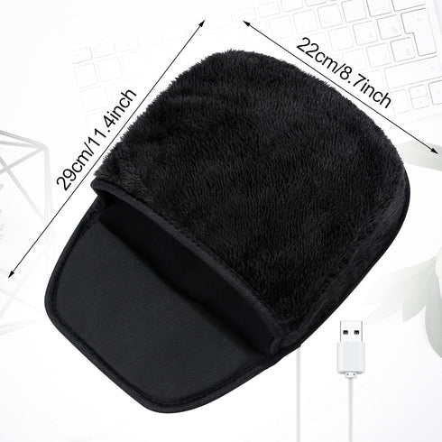2 Pieces Heated Mouse Pad Hand Warmer USB Heated Mousepad Plush Heated Mouse Pad Removable Hand Warming Mouse Pad for Men and Women Office Home Co...