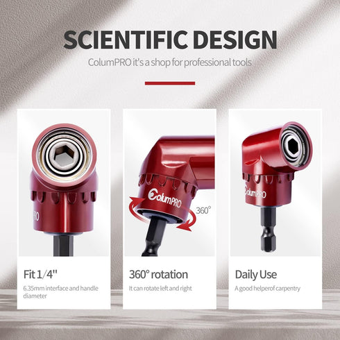 1/4 Inch 105 Degree Right Angle Driver Adapter Hex Shank Power Screwdriver,Quick Change Drive and Magnetic Bit Socket Right Angle Drill Attachment...
