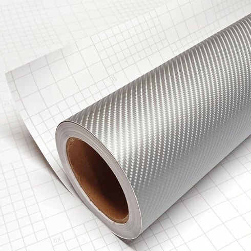 DIYAH 4D Carbon Silver Fiber Vinyl Wrap Sticker with Air Release Bubble Free Anti-Wrinkle (12" x 60" / 1FT x 5FT)...