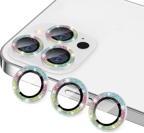 for iPhone 13 Pro & iPhone 13 Pro Max Camera Lens Protector, Bling Glitter 9H Tempered Glass Camera Cover Anti Scratch Shockproof Screen Protector...