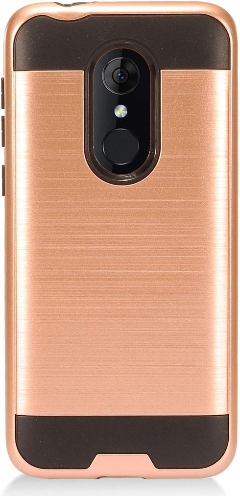 Z-GEN - Compatible with T-Mobile REVVL 2 (5.5") REVVL2 5052W - Brushed Style Hybrid Case - CS3 Rosegold...