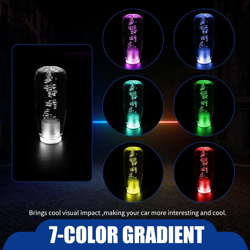 1 PC Car Personalized Gear Shift Head, LED Illuminated Crystal Bubble Shift Knob Wave Stick Head, 3.93" Cool Shift Head, Replacement Modification ...