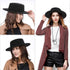 Fashion Classic Black Fedora Flat Hat, Wide Brim Jazz Hats Church Derby Cap for Women and Men...