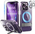 Magnetic Case for iPhone 14 Pro Case with Screen Protector, (with Slim Kickstand + Camera Protector) Compatible with Magsafe Shockproof Crystal Cl...