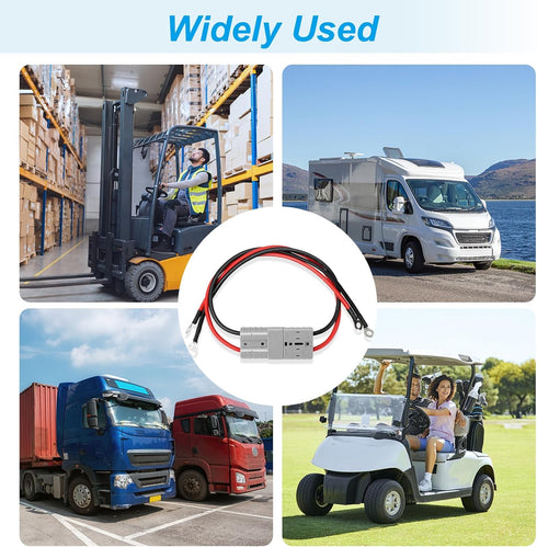 50Amp 10Awg Battery Quick Connect Electric Forklift Cable with O Ring Terminal?2Pcs 32cm/1ft with Quick Connector for Carts, Sightseeing Car, Batt...