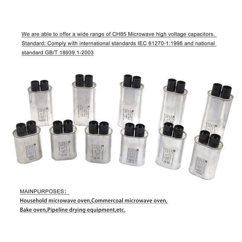 CQC&VDE Certification Universal Household Microwave High Voltage Capacitor ch85 2100V AC H.V.Capacitor 10/85/21 50/60Hz NO PCB,VDE EN61270-1 (2108...