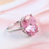 ASFKIPMF Women 925 Silver Oval Cut Pink Topaz Gemstone Gp Pink Austria Crystal Lady Bridal Wedding Engagement Zircon Cushion Cut Super Light Pink ...
