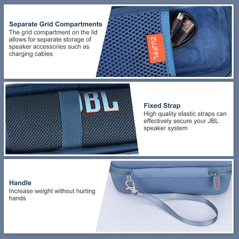 EVA Hard Case for JBL Flip 6 Flip 5 Waterproof Portable Bluetooth Speaker, Fit for JBL Flip 4 Premium Travel Protecrive Carrying Storage Bag(Blue)...