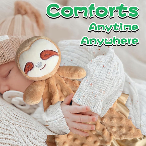 Sloth Baby Security Blankets for Baby Soft Loveys for Babies Boy, 16" Baby Stuff Snuggle Toy Lovie, Baby Girl Gifts for Infant and Toddler...