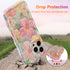EYZUTAK Case for iPhone 14 Pro Max, Colorful Retro Oil Painting Printed Flower Laser Glossy Pattern Cute Curly Wave Edge Exquisite Stylish Durable...