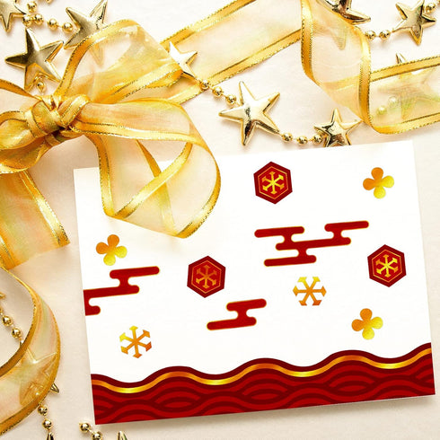 Whaline 10 Designs Chinese New Year Pattern Paper Pack 20 Sheet Red Gold Scrapbook Specialty Paper Double-Sided Collection Decorative Craft Paper ...