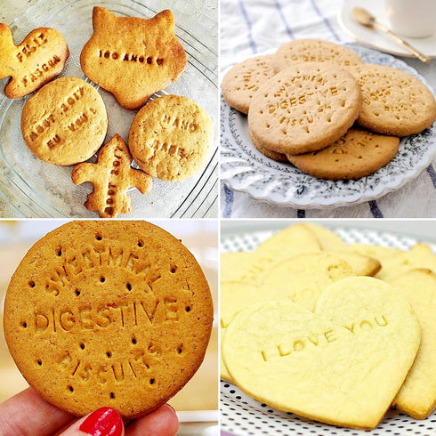 73 pcs Cookie Letter Stamps, Alphabet & Numbers Stamps for Cookie & Cake Decorating, Clay Fondant Stamp Letter Cutters, Fondant Cake Mold DIY Tool...