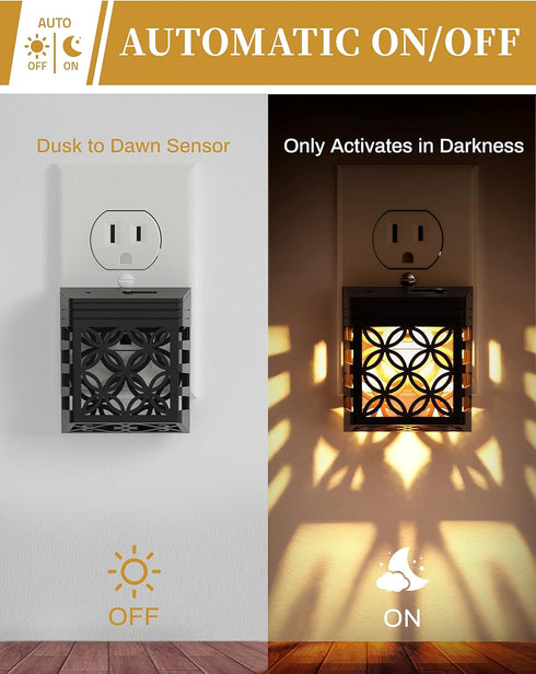 DORESshop Plug in Night Light, Night Lights Night Lights Plug Into Wall, Dusk to Dawn Sensor, Adjustable Brightness, Decorative Nightlight for Bat...