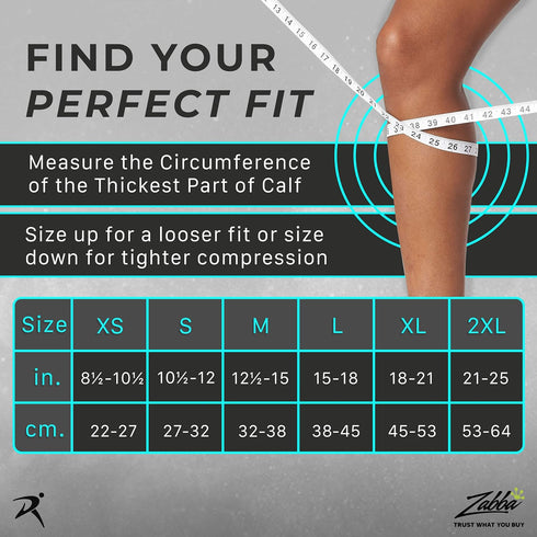 Rymora Leg Compression Sleeve, Calf Support Sleeves Legs Pain Relief for Men and Women, Comfortable and Secure Footless Socks for Fitness, Running...