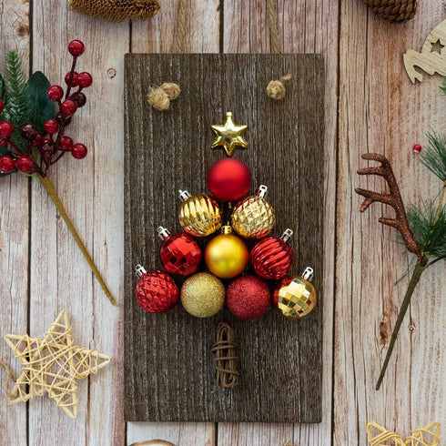 KI Store Red Christmas Balls 34pcs 1.57-Inch Small Christmas Tree Decoration Ornaments for Xmas Tree Holiday Wreath Garland Decor Ornaments Hooks ...