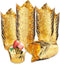 EUSOAR Disposable Baking Cups, 3.5 Ounce 100pcs Gold Tulip Cupcake Muffin Liners, Aluminum Foil Tulip Style Cupcake Cups, Foil Cups, Aluminum Cupc...