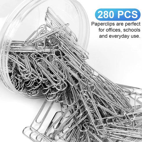 280 Pcs Large Paper Clips, 2 Inch Jumbo Paper Clips, Silver Paperclips, Stainless Steel Paper Clips Large, Paperclips Office for Teacher Supplies ...