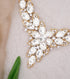 CSY Elegant Crystal Costume Jewelry Sets Flower Leaves Bridal Necklace Earrings Bracelet Set for Bride Bridesmaid Wedding Prom Dress Accessories...
