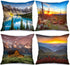 Tucocoo Landscape Throw Pillow Covers 18x18 inches Set of 4, Mountain Nature Scenery Decorative Cushion Cases Arizona Desert Saguaro Modern Decor ...
