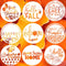 Large Fall Stencils for Painting on Wood 12”,Thanksgiving Stencil Round Hello Pumpkin Stencils Give Thanks Drawing Templates for Door Porch Hanger...