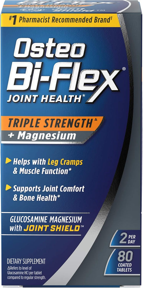 Osteo Bi-Flex Triple Strength Joint Supplement with Glucosamine & Magnesium, Gluten Free, 80 Tablets...