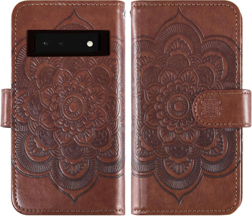 Asuwish Phone Case for Google Pixel 6 Wallet Cover with Tempered Glass Screen Protector and Flower Leather Flip Credit Card Holder Stand Folio Pur...
