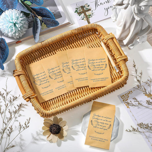 120 Pack Memorial Coin Envelopes Funeral Favors Kraft Small Coin Envelopes Plant Small Flower Packets Celebration of Life Small Envelopes for Fune...