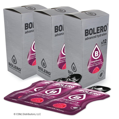 Bolero- Sugar Free Drink Mix Packets Raspberry Fruit Flavors | Powdered Flavored Water Packets | 36 Small Sachet On The Go Packets...