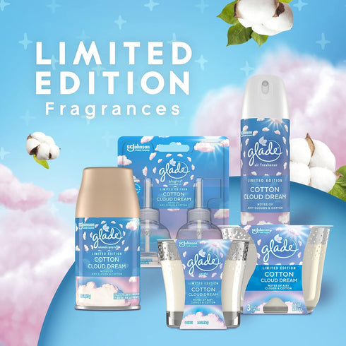 Glade PlugIns Refills Air Freshener, Scented and Essential Oils for Home and Bathroom, Cotton Cloud Dream, 1.34 Oz, 2 Count...
