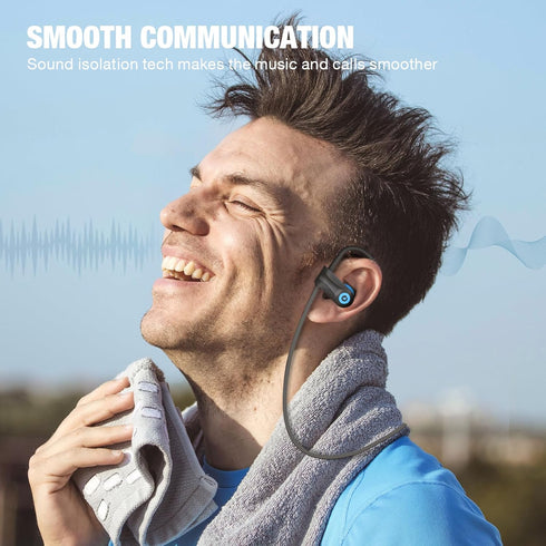 Boean Bluetooth Headphones, Bluetooth 5.3 Wireless Headphones with 16 Hours Playtime, Stereo Bass IPX7 Waterproof Over Ear Earphones for Workout a...