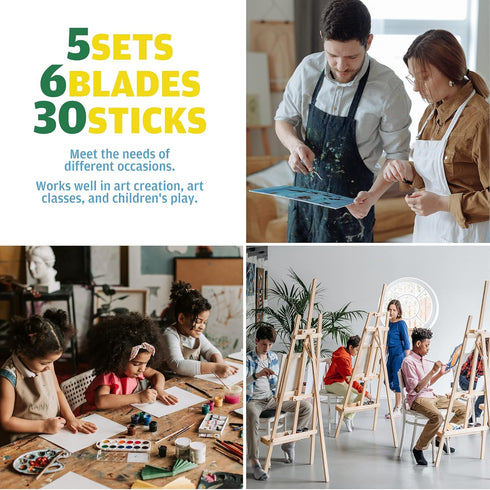 Plastic Spatula Palette Knives Set 60Pcs(10 Pack), KELIFANG Painting Knife for Mixing Spreading Scratching Layering Colors, Thin and Flexible Art ...