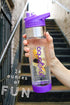 NEW AquaFrut Bottom Loading Fruit Infuser Water Bottle - BPA Free Tritan Plastic - Leak Proof - 24 OZ - Infusion Recipe eBook (Purple)...